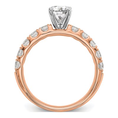 14K Rose Gold Lab-Grown Diamond Peg Engagement Engagement Ring Semi-Mount – view 2