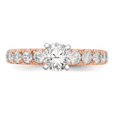 14K Rose Gold Lab-Grown Diamond Peg Engagement Engagement Ring Semi-Mount – view 4