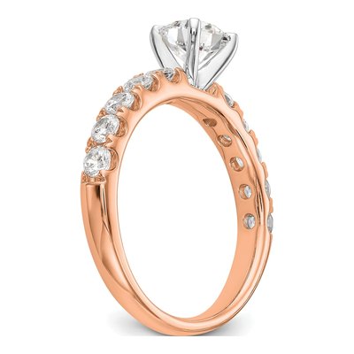 14K Rose Gold Lab-Grown Diamond Peg Engagement Engagement Ring Semi-Mount – view 6