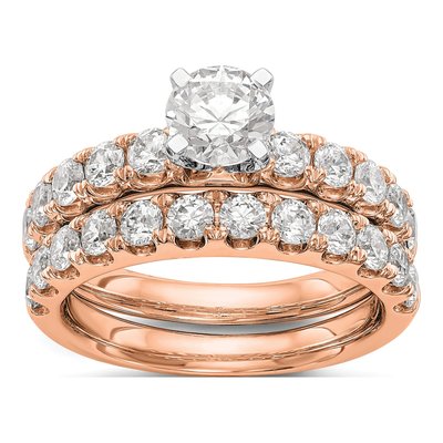 14K Rose Gold Lab-Grown Diamond Peg Engagement Engagement Ring Semi-Mount – view 7