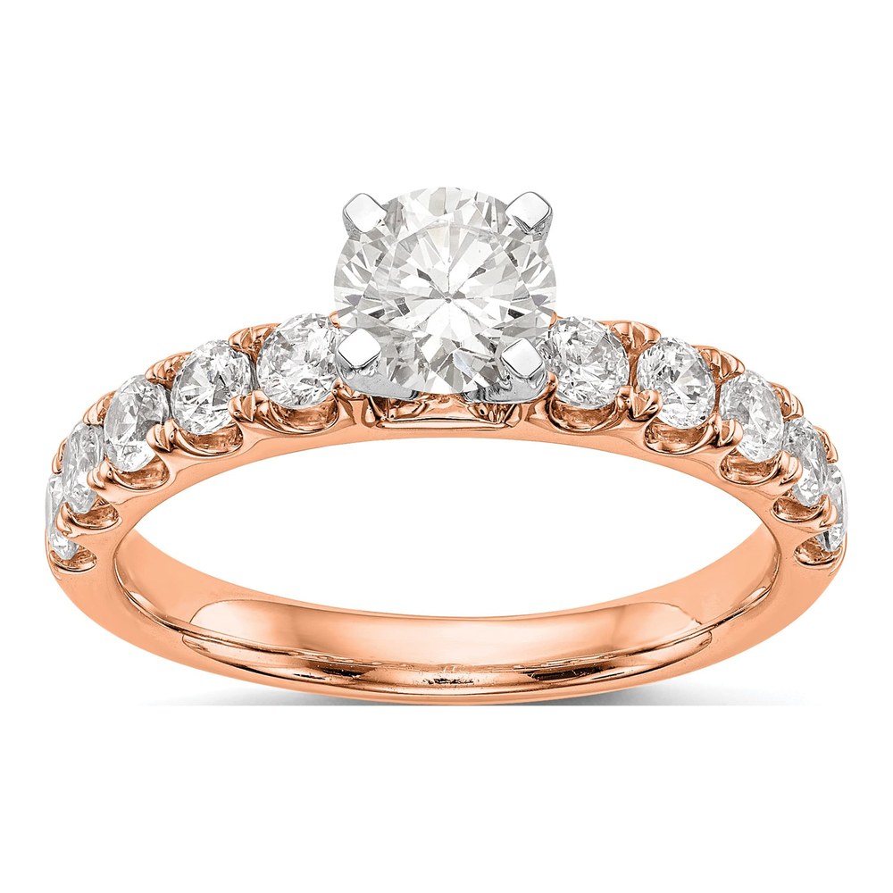 14K Rose Gold Lab-Grown Diamond Peg Engagement Engagement Ring Semi-Mount