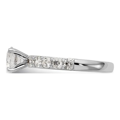 14K White Gold Peg Set Engagement Ring Mounting – view 4