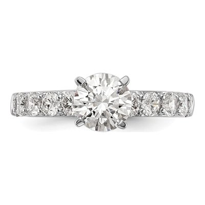 14K White Gold Peg Set Engagement Ring Mounting – view 6