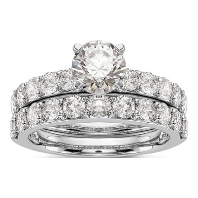 14K White Gold Peg Set Engagement Ring Mounting – view 7