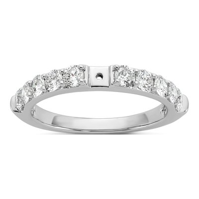 14K White Gold Peg Set Engagement Ring Mounting