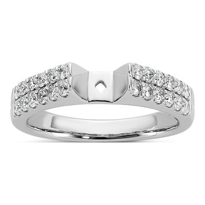 14K White Gold Diamond Engagement Engagement Ring Semi-Mount