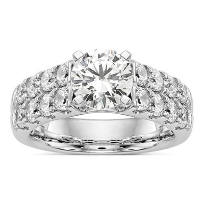 14K White Gold Lab-Grown Diamond Peg Engagement Engagement Ring Semi-Mount
