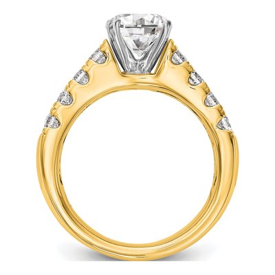 14K Yellow Gold Lab-Grown Diamond Peg Engagement Engagement Ring Semi-Mount – view 4