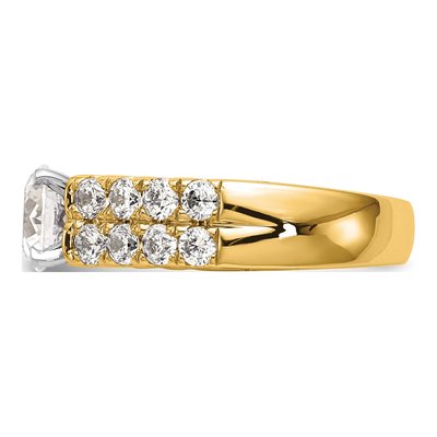 14K Yellow Gold Lab-Grown Diamond Peg Engagement Engagement Ring Semi-Mount – view 5