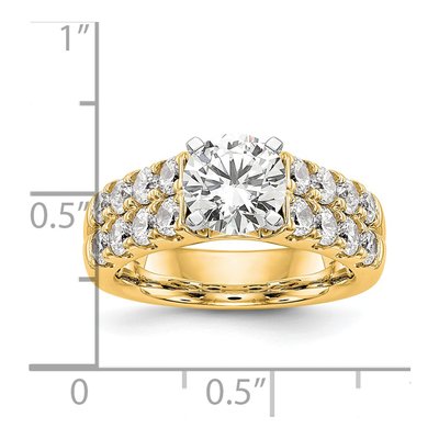 14K Yellow Gold Lab-Grown Diamond Peg Engagement Engagement Ring Semi-Mount – view 7