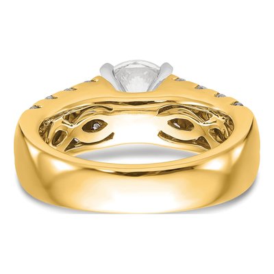 14K Yellow Gold Lab-Grown Diamond Peg Engagement Engagement Ring Semi-Mount – view 8
