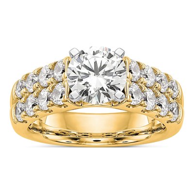 14K Yellow Gold Lab-Grown Diamond Peg Engagement Engagement Ring Semi-Mount