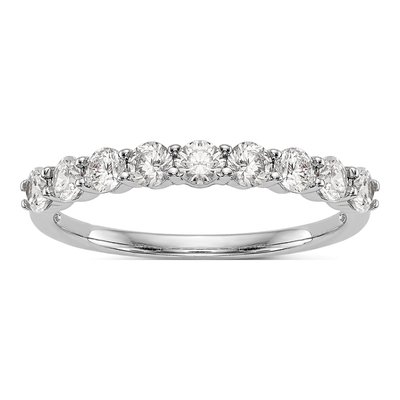 14K White Gold 3/4 ct tw Lab-Grown Diamond Wedding Band