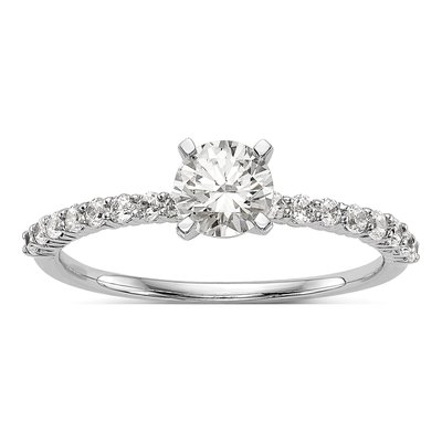 14K White Gold Diamond Engagement Engagement Ring Semi-Mount