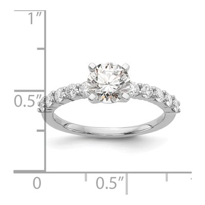 14K White Gold Peg Set Engagement Ring Mounting – view 4