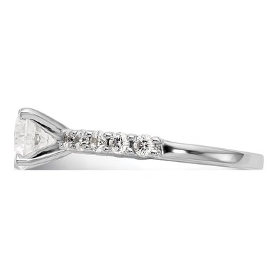 14K White Gold Peg Set Engagement Ring Mounting – view 5