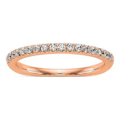 14K Rose Gold 3/8 ct tw Lab-Grown Diamond Wedding Band