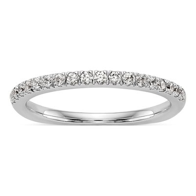 14K White Gold 3/8 ct tw Lab-Grown Diamond Wedding Band