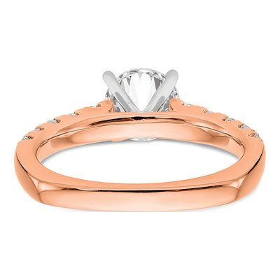 14K Rose Gold Lab-Grown Diamond Engagement Engagement Ring Semi-Mount – view 6