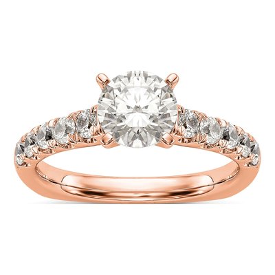 14K Rose Gold Lab-Grown Diamond Engagement Engagement Ring Semi-Mount