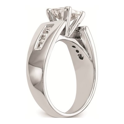 14K White Gold Princess Diamond Engagement Ring Mounting – view 6