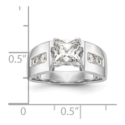 14K White Gold Princess Diamond Engagement Ring Mounting – view 7