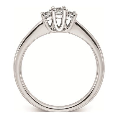 14K White Gold 3-Stone Engagement Ring Mounting – view 3