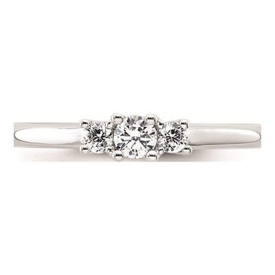 14K White Gold 3-Stone Engagement Ring Mounting – view 5