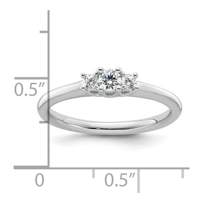 14K White Gold 3-Stone Engagement Ring Mounting – view 8