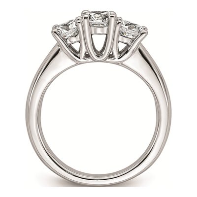 14K White Gold 3-Stone Engagement Ring Mounting – view 3