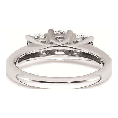 14K White Gold 3-Stone Engagement Ring Mounting – view 6