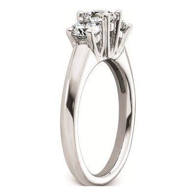 14K White Gold 3-Stone Engagement Ring Mounting – view 7