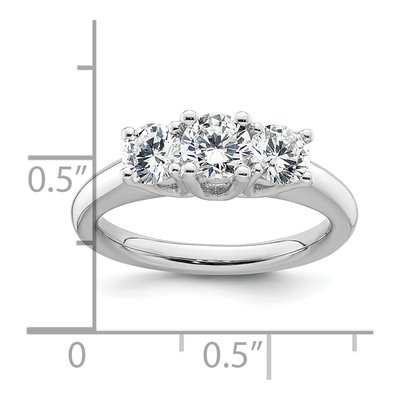 14K White Gold 3-Stone Engagement Ring Mounting – view 8