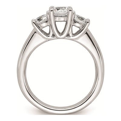 14K White Gold 3-Stone Engagement Ring Mounting – view 3