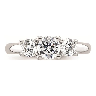 14K White Gold 3-Stone Engagement Ring Mounting – view 5