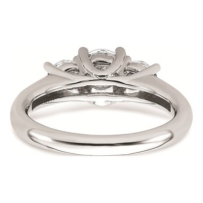14K White Gold 3-Stone Engagement Ring Mounting – view 6