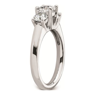 14K White Gold 3-Stone Engagement Ring Mounting – view 7