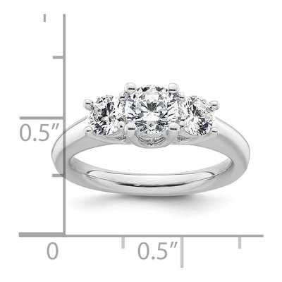 14K White Gold 3-Stone Engagement Ring Mounting – view 8