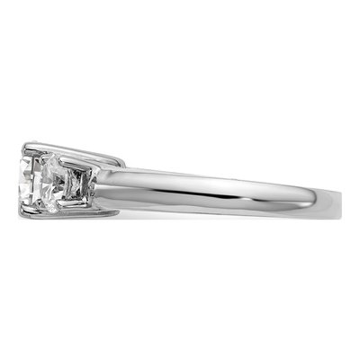 14K White Gold 3-Stone Sz Engagement Ring Mounting – view 3
