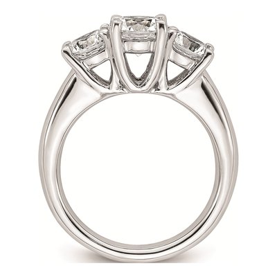 14K White Gold 3-Stone Engagement Ring Mounting – view 3