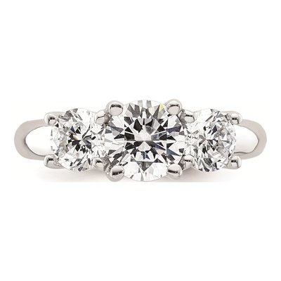 14K White Gold 3-Stone Engagement Ring Mounting – view 5