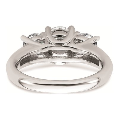 14K White Gold 3-Stone Engagement Ring Mounting – view 6