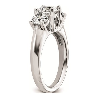 14K White Gold 3-Stone Engagement Ring Mounting – view 7