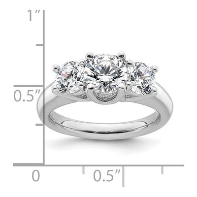 14K White Gold 3-Stone Engagement Ring Mounting – view 8