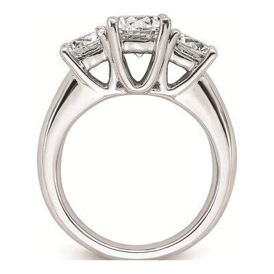 14K White Gold 3-Stone Engagement Ring Mounting – view 3