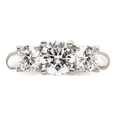 14K White Gold 3-Stone Engagement Ring Mounting – view 5