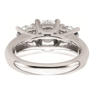 14K White Gold 3-Stone Engagement Ring Mounting – view 6