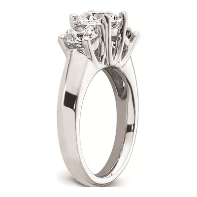 14K White Gold 3-Stone Engagement Ring Mounting – view 7