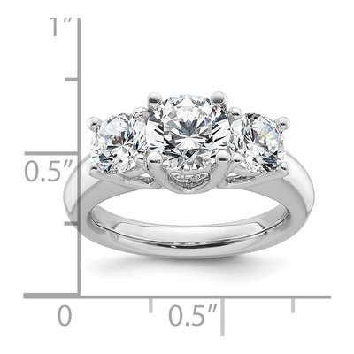 14K White Gold 3-Stone Engagement Ring Mounting – view 8