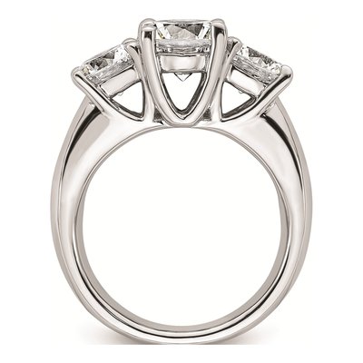 14K White Gold 3-Stone Engagement Ring Mounting – view 3